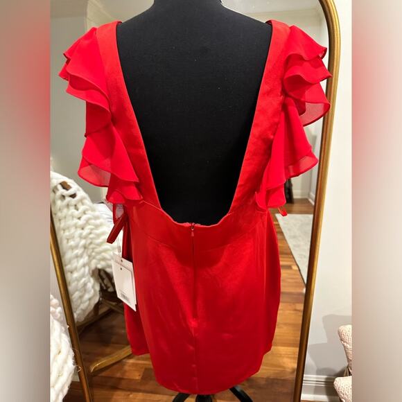 Mac Duggal RUFFLE SLEEVE FITTED MINI DRESS - Picture 10 of 15